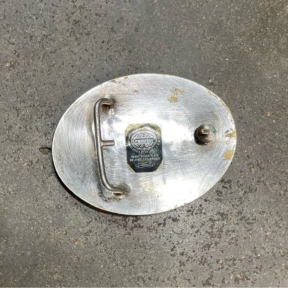 Crumrine Western Oval Paint Horse Silver & Gold Belt Buckle C01574 - Picture 5 of 8